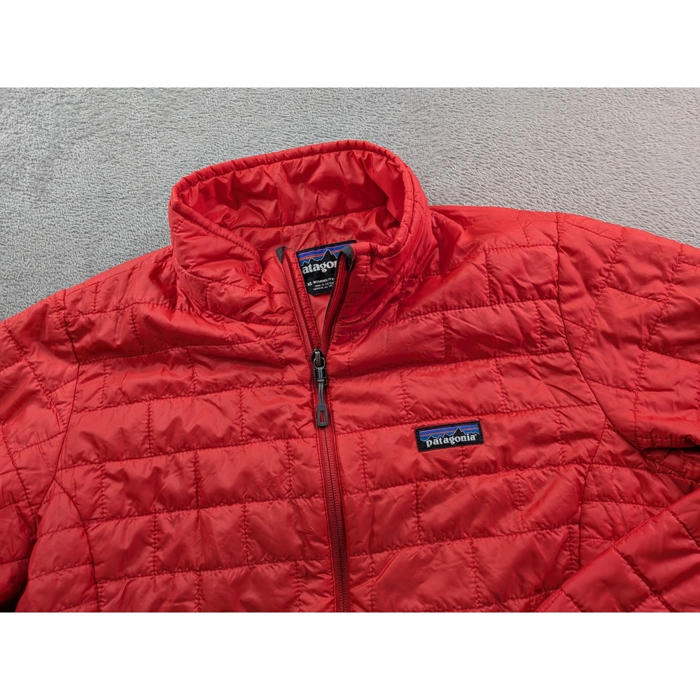 Patagonia Nano Puff Jacket Womens XL Red Quilted Full Zip Insulated 84217